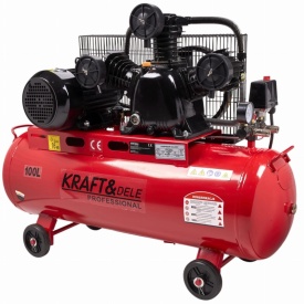 Compresor de aer cu ulei KraftDele KD1477, 100L, 3 pistoane, 5,2 CP, 8 bar, cu separator integrat, transmisie pe curea - Img 3
