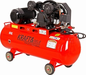 Compresor de aer cu ulei KraftDele KD404, 100L, 400V, motor cu 2 pistoane, pentru atelier și aplicații pneumatice