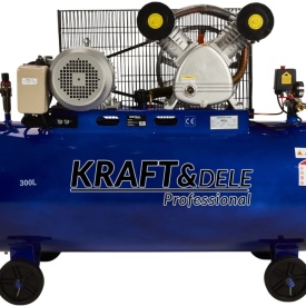 Compresor de aer cu ulei KraftDele KD4061, 300L, 2 pistoane, 400V, 5,5 kW, 820 l/min, cu separator ulei și apă