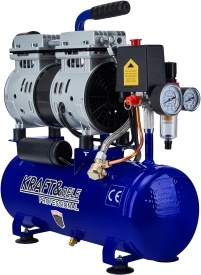 Compresor de aer fără ulei KraftDele KD4098, rezervor 9L, 550W, debit 155 L/min, compact pentru garaj și atelier