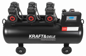 Compresor Fără Ulei 200L 3x2200W 750L/min – Industrial cu Separator & Manometru cu Glicerină | KraftDele KD4084 - Img 2