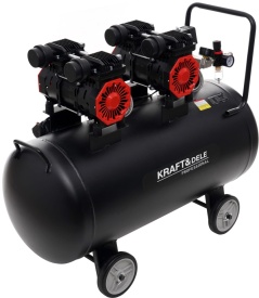 Compresor fără ulei KraftDele KD1387, 100L, 2 x 1500W, 8 bar, debit 290 L/min, pentru atelier, service și garaj - Img 8