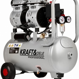 Compresor fără ulei KraftDele KD1395, 24L, 1200W, 8 bar, compresor aer pentru atelier, garaj și utilizări casnice
