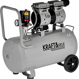 Compresor fără ulei KraftDele KD1396, 50L, 1500W, 8 bar, mobil pentru atelier, garaj și lucrări tehnice - Img 2