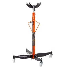 Cric hidraulic pentru cutii de viteze Mar-Pol B80415, capacitate 0,6T, ridicare 1240-2000 mm, cu pompă de picior și 4 roți