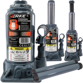 Cric hidraulic tip butelie 8T MaxRom V80121, compact, robust, pentru service auto, vulcanizare și lucrări în garaj