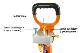 Cric pneumatic tip perna Mar-Pol M80135, 6T, cu valvă de vacuum și mâner reglabil pentru service auto și garaj - Img 5