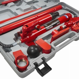 Depărtător hidraulic 10T KraftDele KD327 cu pompă separată, extensii și accesorii, pentru tinichigerie și service auto - Img 7