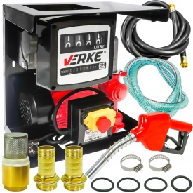 Distribuitor combustibil autoamorsant VERKE V80153, pompă transfer carburant 60 l/min, 370 W, cu pistol și contor