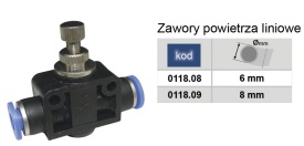Drosel pneumatic de linie SA CONECTOR PLASTIC CU REGLAJ DEBIT 6mm MA0118.08 – Kraft&Dele