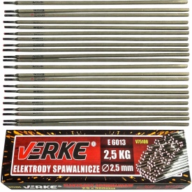 Electrozi de sudură rutilici VERKE 2,5 mm, 2,5 kg, pentru sudare în toate pozițiile, AC/DC, oțel cu grosime mică și medie