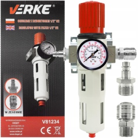 Filtru regulator de presiune pneumatic 1/2 inch MaxRom V81234, cu manometru 0-16 bar și separator de condens - Img 7
