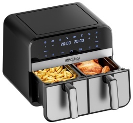 Friteuză cu aer cald fără ulei KraftDele KD4180, 9L, 2500W, 2 compartimente independente, panou tactil LCD - Img 11