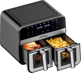 Friteuză cu aer cald KraftDele KD4179, 9L, 2500W, cu 2 compartimente de 4,5L, panou LCD și funcție SYNC - Img 4