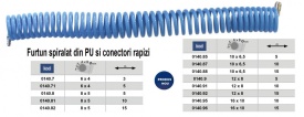 Furtun spiralat conectori aer comprimat din PU 10 x 6,5mm; 5m; 11-34 bari. ADLER AD0140.85 – Kraft&Dele