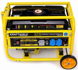 Generator de curent pe benzină KraftDele KD125, 3800 W, 230 V + 12 V, motor 4 timpi, cu roți și mâner pentru transport - Img 2