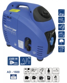 Generator de curent pe benzina tip invertor AD-1500 1.5 kW ADLER MA3700.1