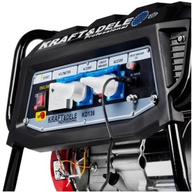 Generator electric monofazat pe benzină KraftDele KD136, 3000W, 230V + 12V, rezervor 15L, voltmetru - Img 8