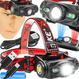 Lanternă frontală LED din aluminiu 1000 lm, acumulator 2000 mAh, MaxRom Premium, pentru lucru, service și intervenții - Img 1