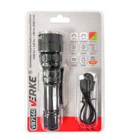 Lanternă LED din aluminiu MaxRom 1500 lm cu lumină albă, roșie și verde, acumulator 2000 mAh, rază de iluminare până la 480 m - Img 7