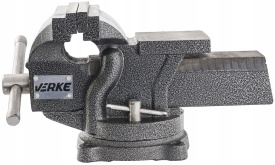 Menghină de banc rotativă cu nicovală 125 mm MaxRom, corp din fontă, pentru atelier mecanic și lucrări de fixare precise - Img 3