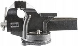 Menghină de banc rotativă cu nicovală 200 mm, corp din fontă, pentru atelier mecanic și lucrări de fixare precise, MaxRom - Img 5