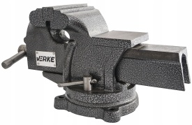 Menghină rotativă de banc cu nicovală 100 mm MaxRom, corp din fontă, fălci înlocuibile, deschidere maximă 100 mm - Img 6