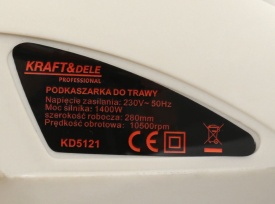 Motocoasă electrică pentru tuns iarba KraftDele KD5121, 1400W, 10500 rpm, lățime de lucru 280 mm - Img 10