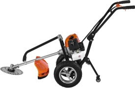 Motocoasă pe roți pe benzină KraftDele KD5188, 5,2 CP, cu cap fir, disc vidia și perie pentru curățarea rosturilor - Img 5