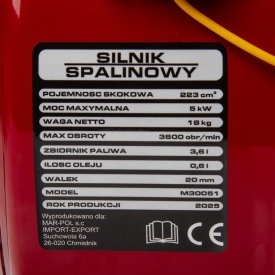Motor termic pe benzină Mar-Pol 7 HP, ax orizontal 20 mm, 4 timpi, pornire manuală, 3600 rpm - Img 10
