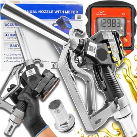 Pistol de alimentare combustibil cu contor LCD Verke, debit 0-60 l/min, racord 1 inch, pentru motorină, benzină și kerosen