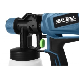 Pistol de vopsit cu acumulator KraftDele KD5481, 21V, 2000mAh, rezervor 800 ml, pentru mobilier, garduri, pereți și tavane - Img 5
