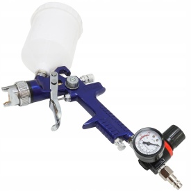 Pistol de vopsit pneumatic HVLP VERKE PREMIUM LINE cu 2 duze 1,4 mm și 1,7 mm, rezervor 600 ml - Img 2