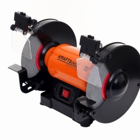 Polizor de banc KraftDele KD566, 1700W, cu 2 pietre abrazive 200x20x15,88 mm pentru ascuțire, șlefuire și curățare unelte - Img 4