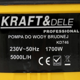Pompă submersibilă de grădină KraftDele KD746, 1700W, cu plutitor, pentru apă curată și apă murdară - Img 12