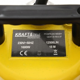Pompă submersibilă pentru apă KraftDele KD758, 1600W, debit 12.500 l/h, racord 1 inch - Img 3
