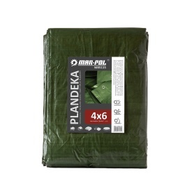 Prelată acoperire Mar-Pol 4x6 m, verde, HDPE 120 g/mp, cu capse metalice și colțuri întărite - Img 3