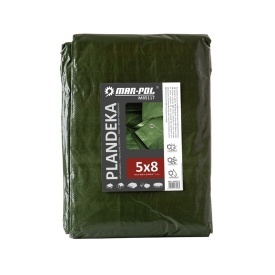 Prelată de acoperire Mar-Pol 5x8 m, verde, HDPE 120 g/m², cu inele metalice și colțuri întărite - Img 3
