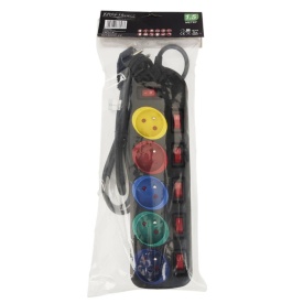 Prelungitor electric KraftDele 1,5 m cu 5 prize, protecție copii și întrerupătoare individuale, negru, KD4000-CZ - Img 9
