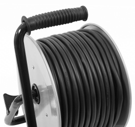 Prelungitor electric pe tambur metalic 40 m, cablu 3x2,5 mm², 4 prize, protecție termică, MaxRom V70021 - Img 5