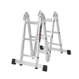 Scară articulată din aluminiu cu platformă KraftDele KD4070, 4x3 trepte, înălțime maximă 346 cm - Img 4