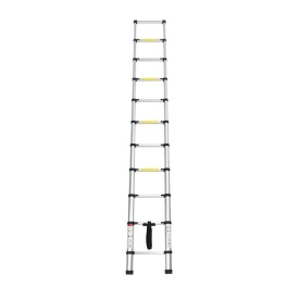 Scară din aluminiu KraftDele cu 10 trepte, înălțime de lucru 3,2 m, suportă până la 150 kg