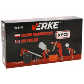 Set aer comprimat, pistol pneumatic, vopsit 8 piese VERKE V81142 – Kraft&Dele
