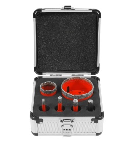 Set carote diamantate M14 MaxRom, 6 piese, 6-68 mm, cu adaptor HEX și valiză pentru gresie, faianță, klinker și piatră - Img 3