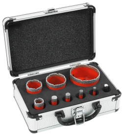 Set carote diamantate M14 MaxRom, 9 piese, 6-68 mm, cu adaptor HEX și valiză pentru gresie, faianță și piatră - Img 4