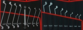 Set chei combinate și inelare Mar-Pol 47 piese din oțel Chrome Vanadium, cu etui rulabil pentru atelier și uz universal - Img 7