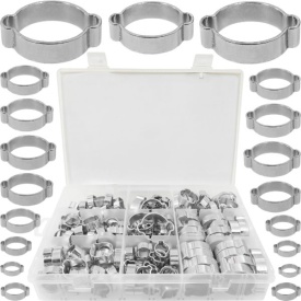 Set coliere de strângere cu urechi MaxRom, 175 piese, oțel zincat, 5-15 mm, pentru furtunuri și lucrări de vulcanizare - Img 9