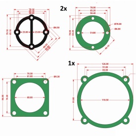Set complet de 7 garnituri cap compresor de aer cu 2 cilindri de 51mm Mod.0.17/8 (A) CH179 - Img 7