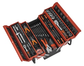 Set complet de scule KraftDele KD11358, 85 piese, în cutie metalică organizată pentru atelier, garaj și lucrări de montaj