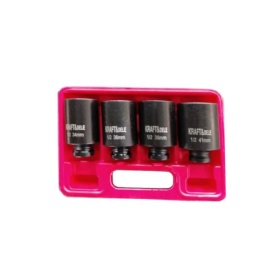 Set de 4 chei impact tubulare de 34-36-38 si 41mm cu 6 laturi si patrat de 1/2" B-11753 – Kraft&Dele
